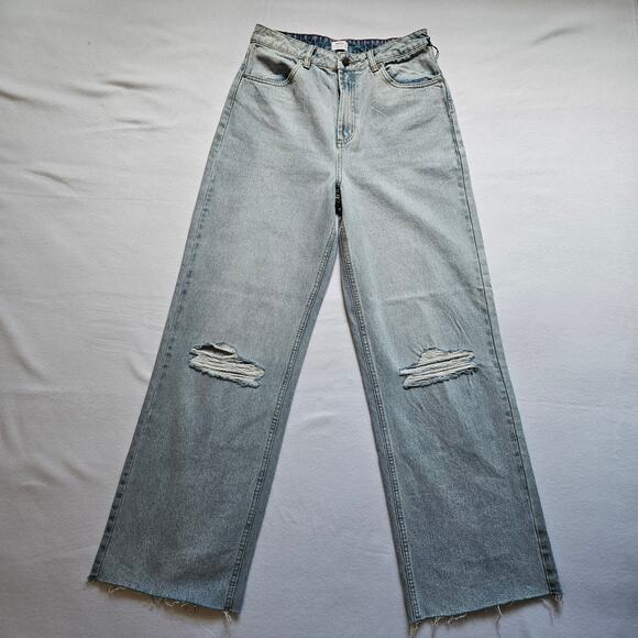 RVCA Denim Light Wash Relaxed Fit Distressed Ripped Mid Rise Baggy Jeans 28 - Picture 7 of 16